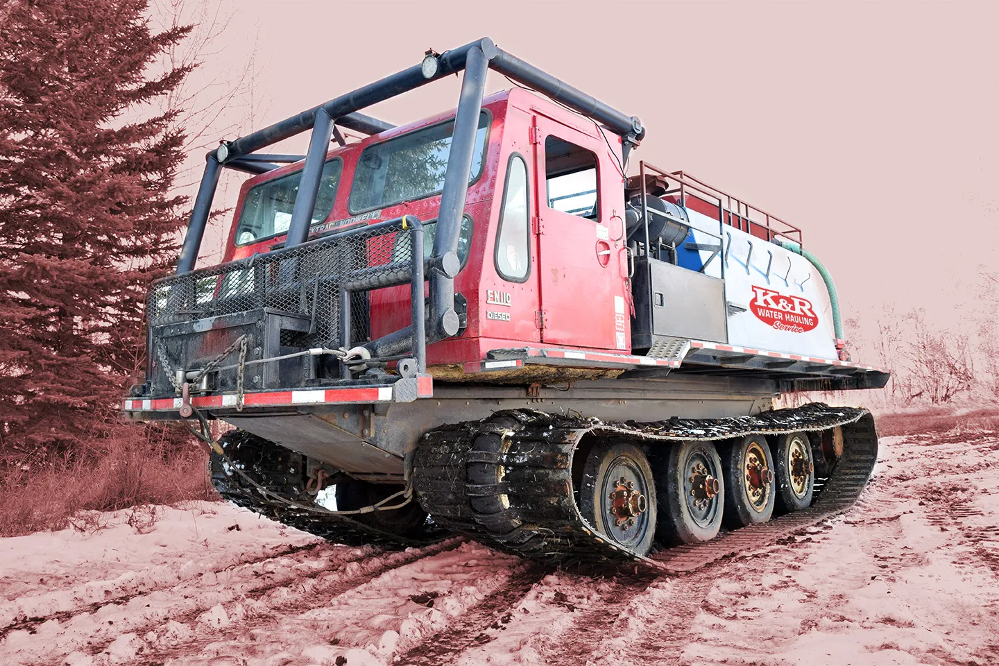 Nodwell is a multi-purpose two tracked vehicle